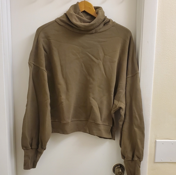 🤩New without tags Agolde cotton Ballon sleeve turtleneck sweatshirt size small - Picture 3 of 11
